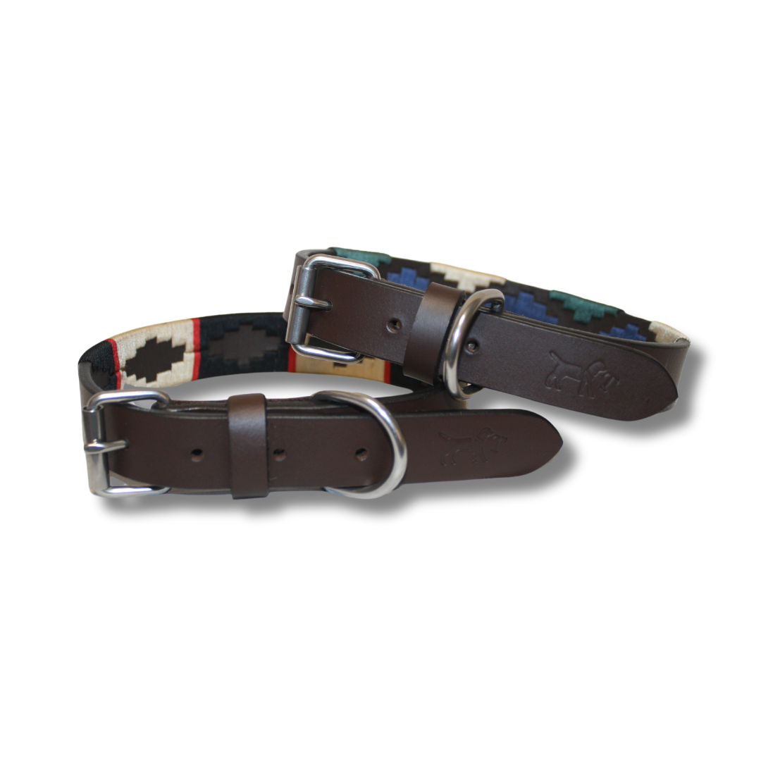 Collares de cuero bordados a mano para perro - modelo bariloche iguazu