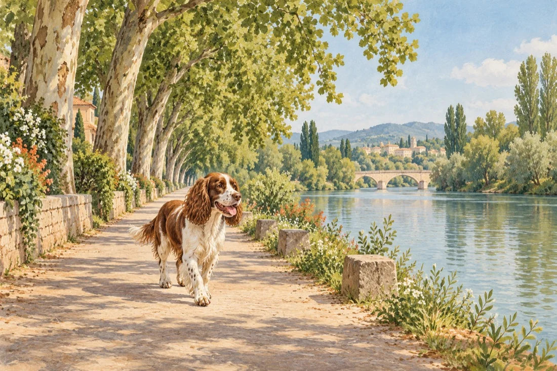 Ilustración de ambiente para un plan con perro