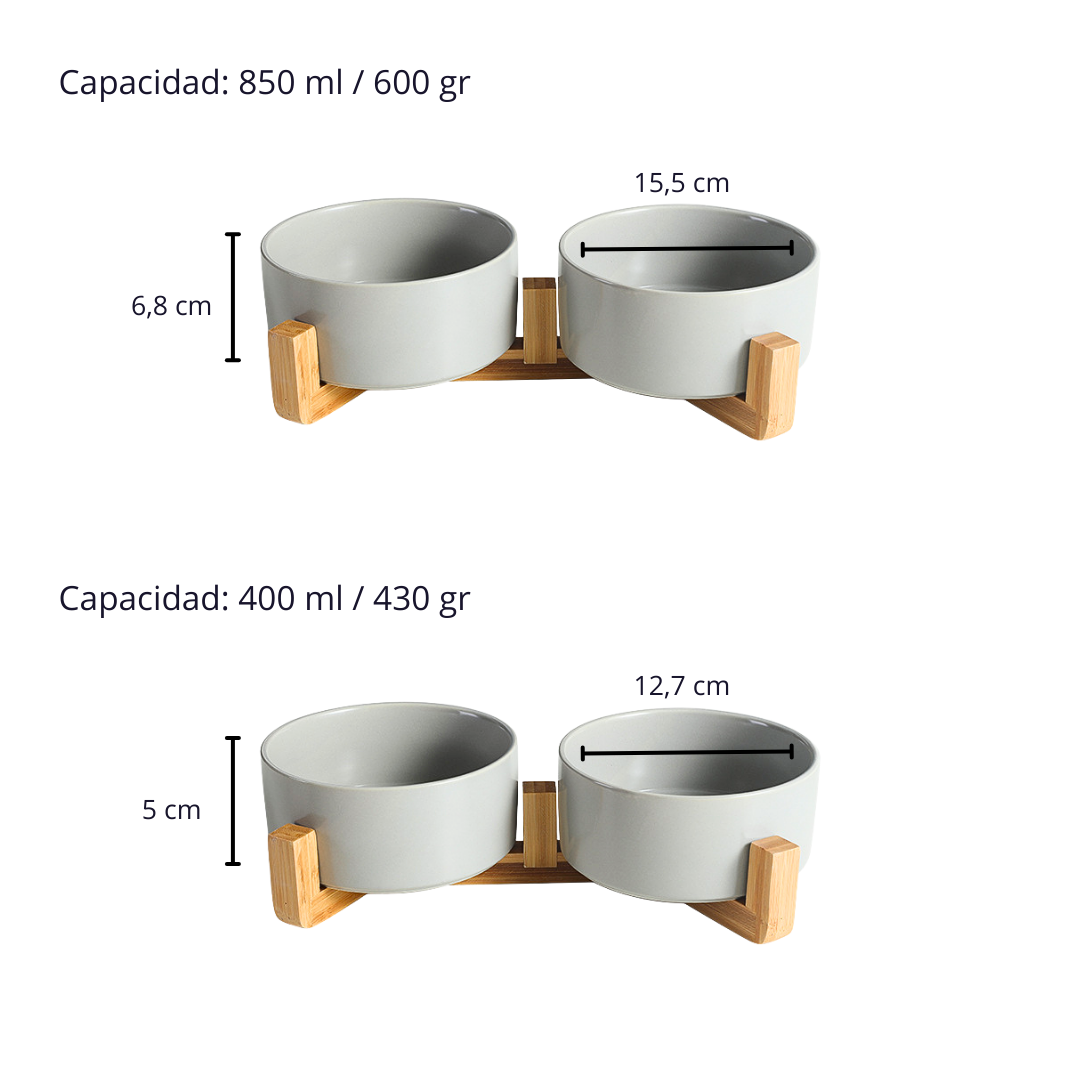 medidas comedero ceramico gris