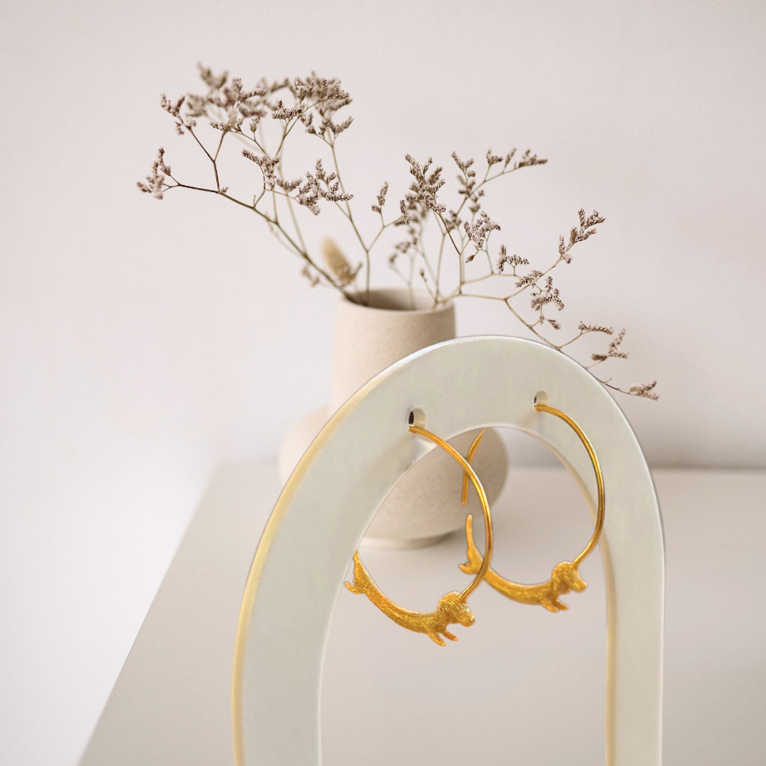 Pendientes de aro perro Salchicha